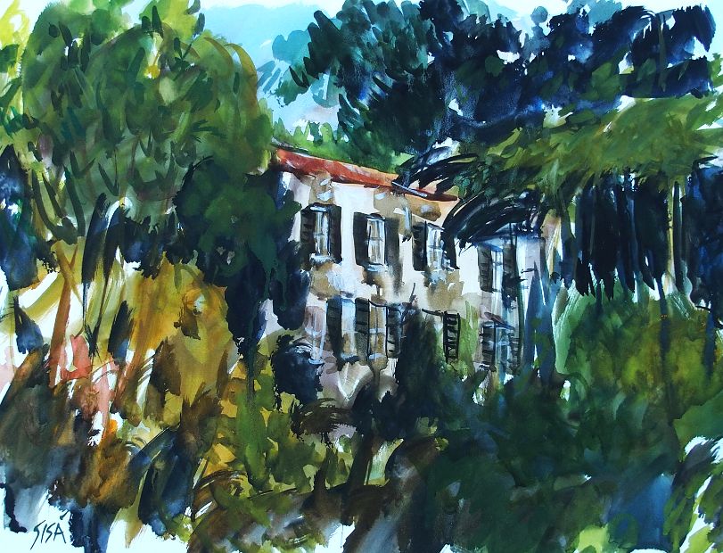 LA CASA, Aquarell, 50 x 64 cm